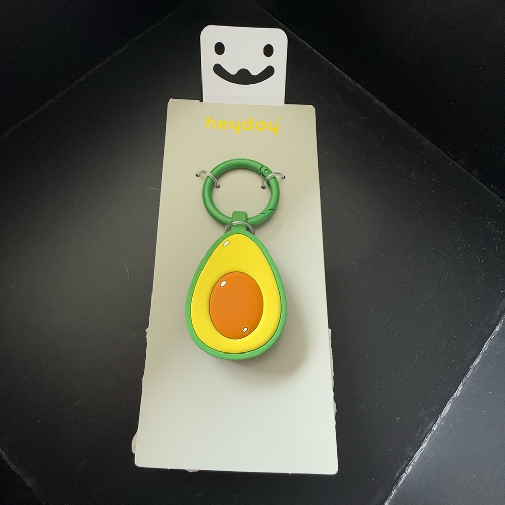 heyday Green and Yellow Avocado Keychain with carabiner clip